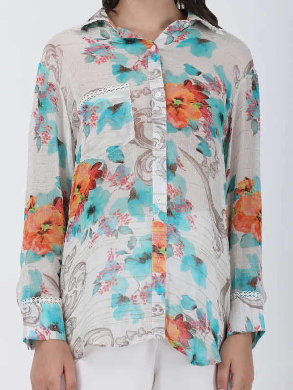 Blooming Paradise Printed Shirt With Long Sleeves