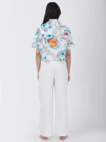 Blooming Dales Plain White Straight Pants