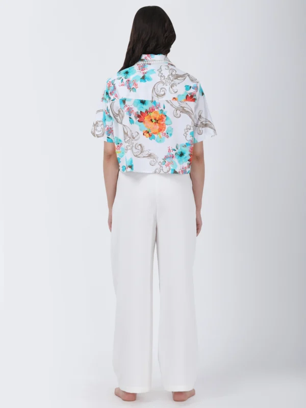 Blooming Dales Plain White Straight Pants