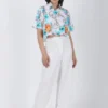 Blooming Dales Plain White Straight Pants