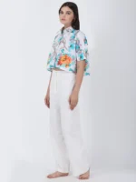 Blooming Dales Plain White Straight Pants