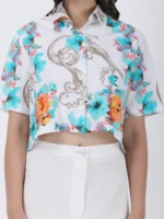 Blooming Dales Plain White Straight Pants