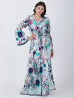 Coastal Floral Long Printed Dress