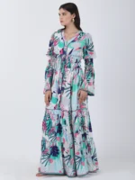 Coastal Floral Long Printed Dress