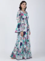 Coastal Floral Long Printed Dress