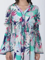 Coastal Floral Long Printed Dress