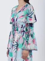 Coastal Floral Long Printed Dress