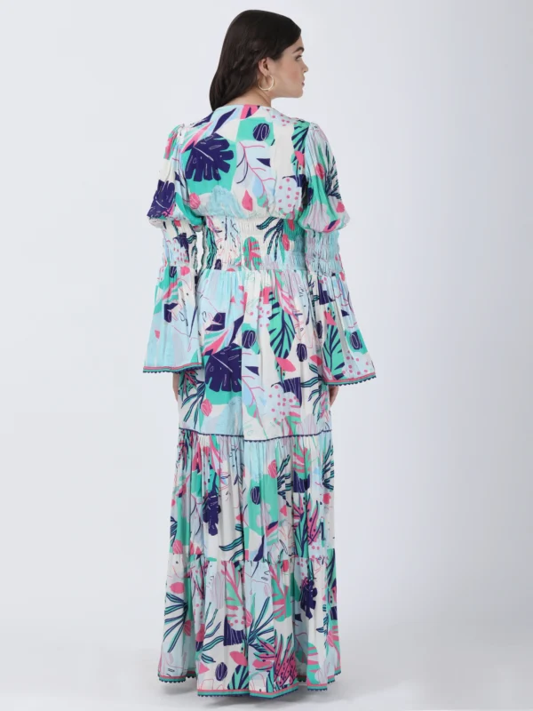 Coastal Floral Long Printed Dress