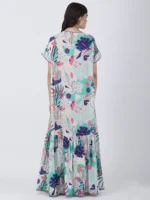 Coastal Floral Long Printed Maxi Dress