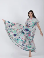 Coastal Floral Long Printed Maxi Dress