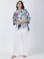 Coastal Floral Printed Loose Shirt