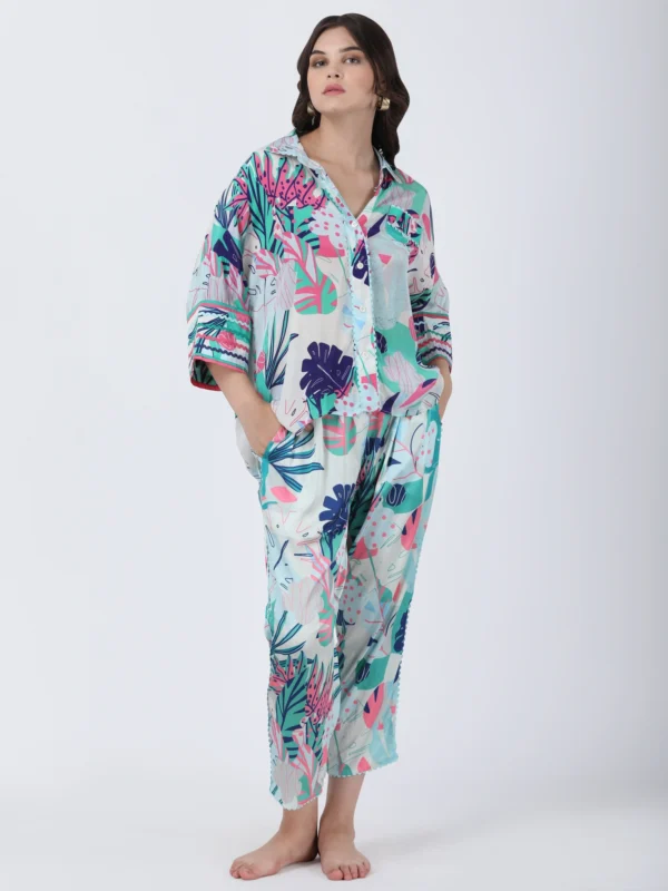 Coastal Floral Printed Loose Shirt