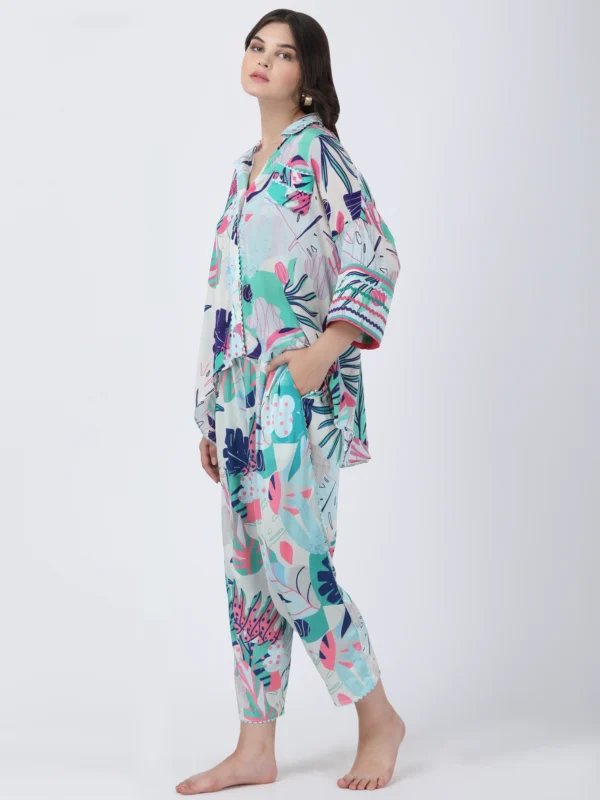 Coastal Floral Printed Loose Shirt