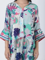Coastal Floral Printed Loose Shirt