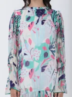 Coastal Floral Printed Short Dress
