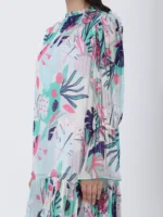 Coastal Floral Printed Short Dress