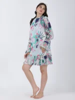 Coastal Floral Printed Short Dress