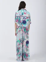 Coastal Floral Printed Straight Big Flaired Pants