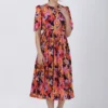 Wild Flower Printed Midi Dress