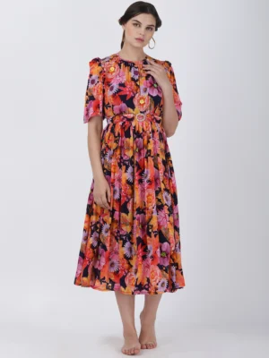 Wild Flower Printed Midi Dress