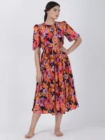 Wild Flower Printed Midi Dress