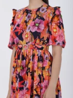 Wild Flower Printed Midi Dress