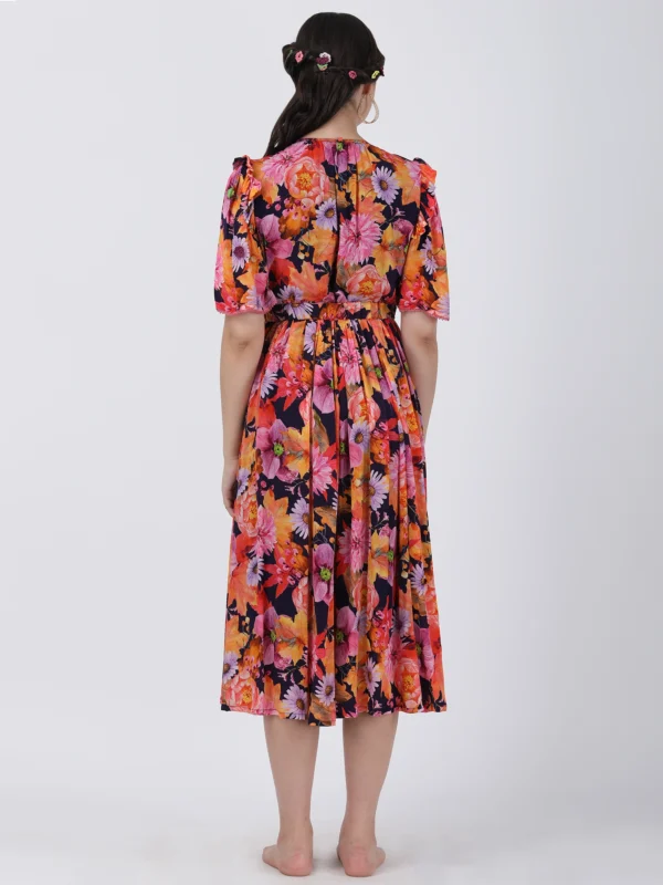 Wild Flower Printed Midi Dress