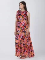 Wild Flower Printed Printed Sleeveless Maxi Dress