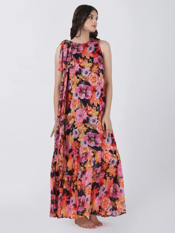 Wild Flower Printed Printed Sleeveless Maxi Dress