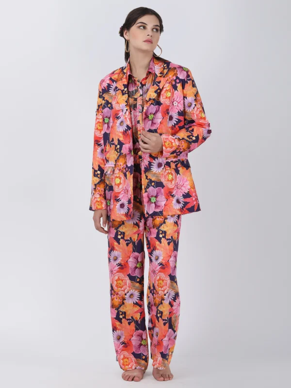 Wild Flower Printed Straight Pants