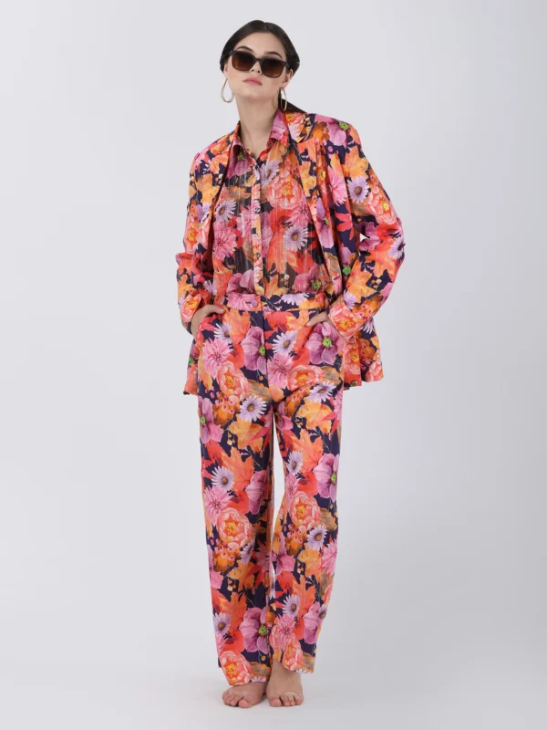 Wild Flower Printed Straight Pants