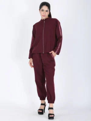 Maroon Brillhante Cord Set