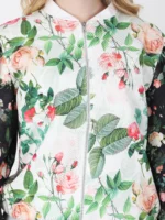 Black White Fleur Bomber Jacket Set