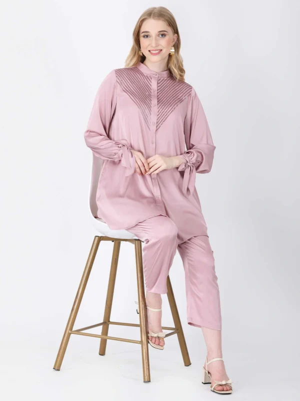 Old Rose Pink Brilho Tunic Set