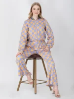 Lavender Shepherds Plaid Bomber Jacket Set