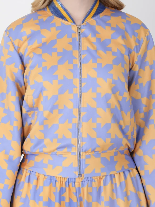 Lavender Shepherds Plaid Bomber Jacket Set