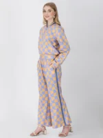 Lavender Shepherds Plaid Bomber Jacket Set