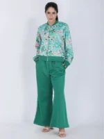Green Vintage Garden Bomber Jacket Set