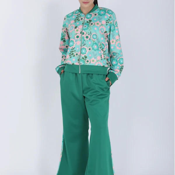 Green Vintage Garden Bomber Jacket Set