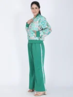 Green Vintage Garden Bomber Jacket Set