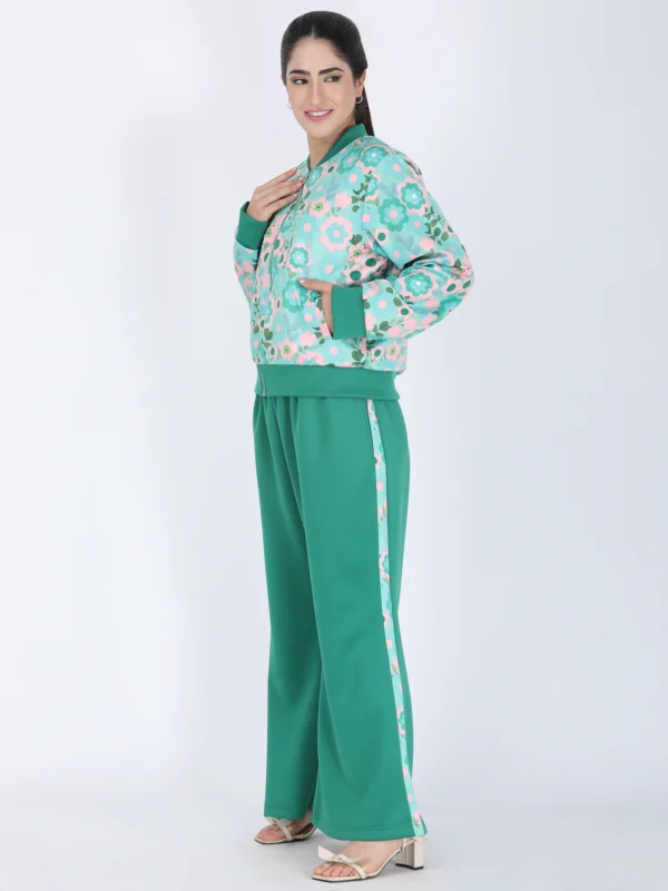 Green Vintage Garden Bomber Jacket Set