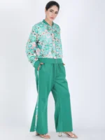 Green Vintage Garden Bomber Jacket Set