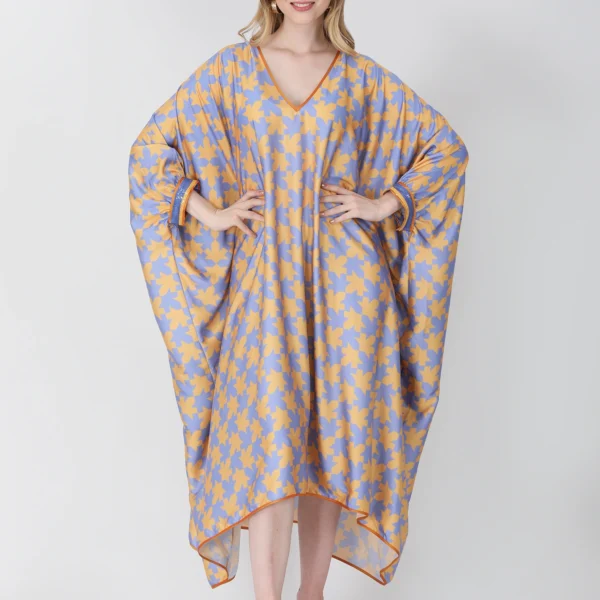 Lavender Shepherds Plaid Kaftan