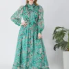 Green Vintage Garden Long Dress