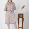 Lavender Shepherds Plaid Midi Shirt Dress