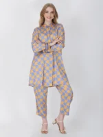 Lavender Shepherds Plaid Tunic Set