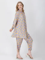 Lavender Shepherds Plaid Tunic Set