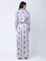 BABY BLUE REGIUM PRINTED SATIN CORD SET