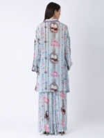 BABY BLUE REGIUM PRINTED VISCOSE CREPE CORD SET