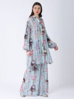 BABY BLUE REGIUM PRINTED VISCOSE CREPE CORD SET